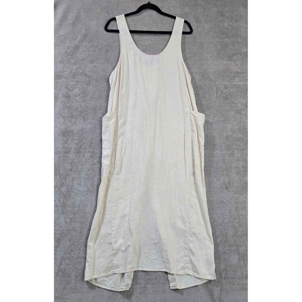 Urban Outfitters Linen Blend Dress Medium Neutral Capsule Beach Coastal Layering